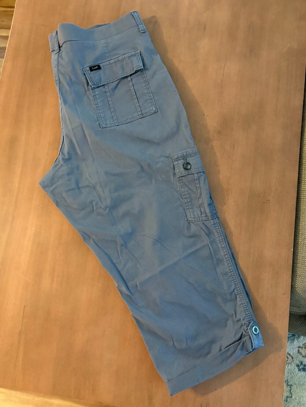 GUC Lee Women's Ultra Lux Comfort with Flex-to-Go Cargo Capri Pant, sz 16